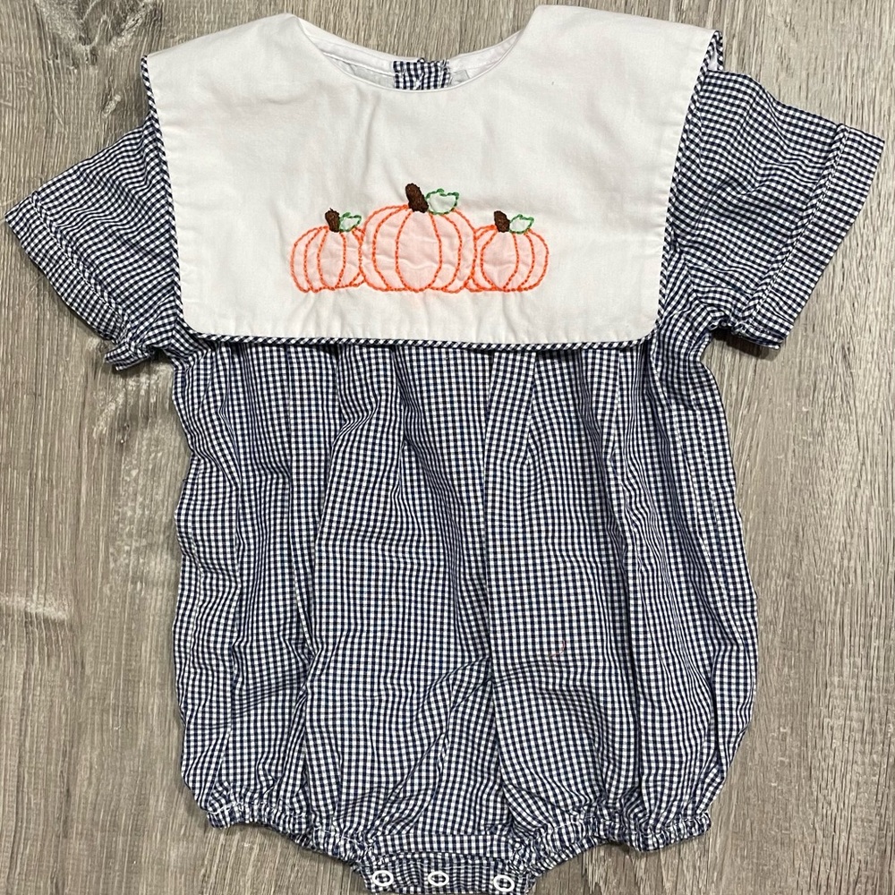 Eliza and James classic bubble romper Halloween